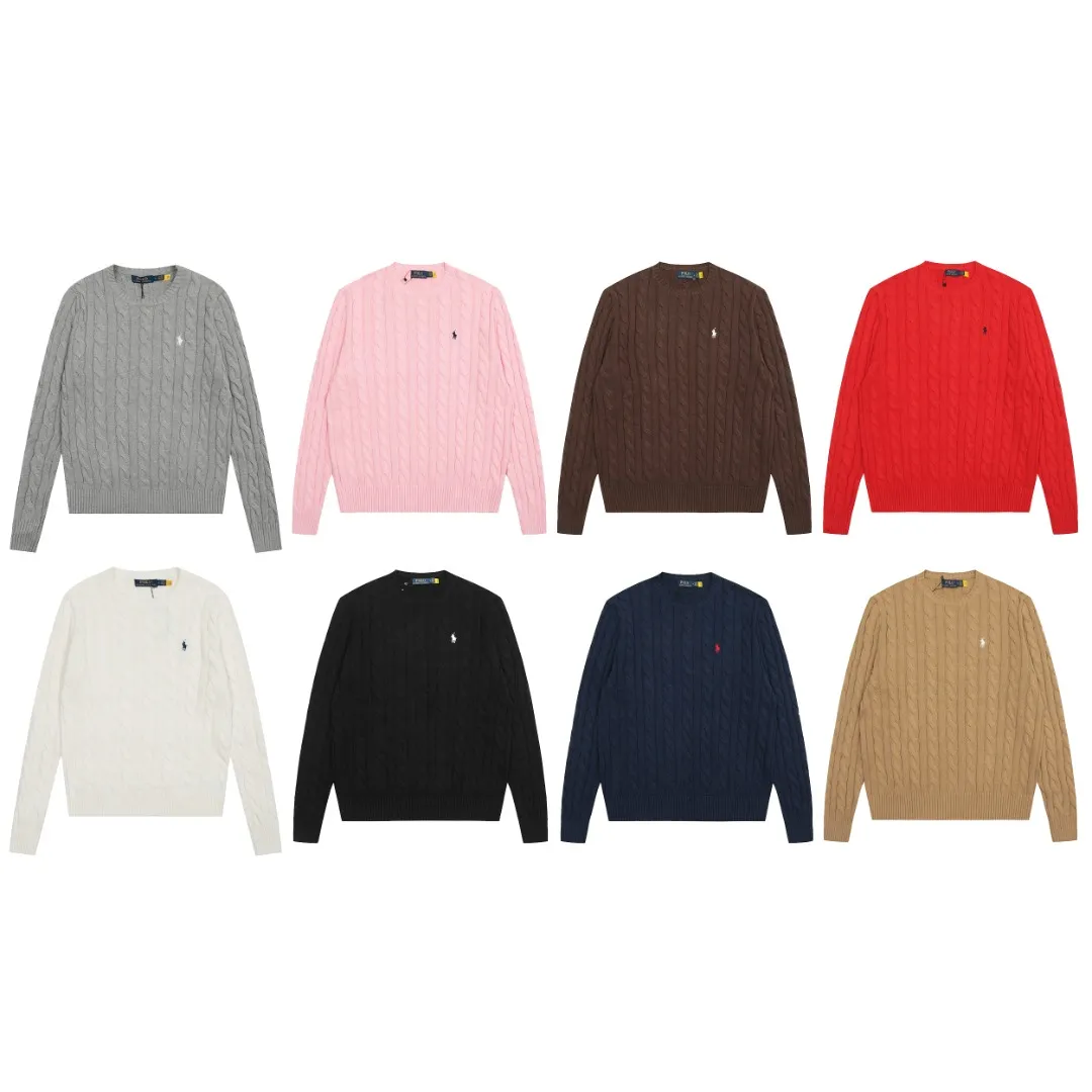 🅿️220 "Top quality" Style number: DS012# [Ralph Lauren round neck solid color pony embroidered logo twist knitted sweater] ✅Ralph Lauren classic basic versatile knitted pullover round neck sweater for men and women ✅Main supplier platform live broadcast Wholesale entity Replacement when out of stock No removal from shelves ✅ZP quality 1:1 version Scan the code to enter the GF website Counter quality ✅Detailed quality The only one in Guangzhou Imported quality cotton yarn, focusing on high-end, cost-effective, good quality needless to say ✅The version is restored to the original order, the maximum size can be worn up to 190 pounds, loose, comfortable and stress-free ✅The upper body is simple and easy to match, ootd must-have style, good-looking clothes are never picky, a must-have in couples' wardrobes, recommended. Size: S-XL Color: Black, off-white, gray, navy, khaki, pink, coffee, red